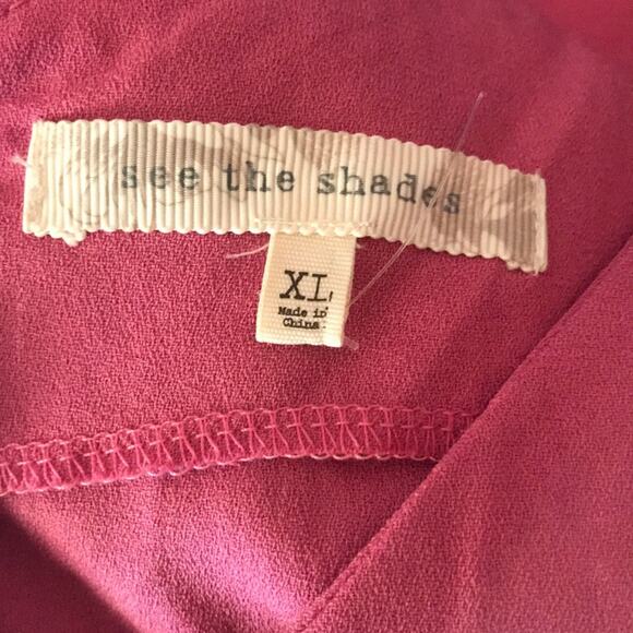 See the Shades Pink Ruffle Trim Jumpsuit Pantsuit Size XLarge - Picture 5 of 5